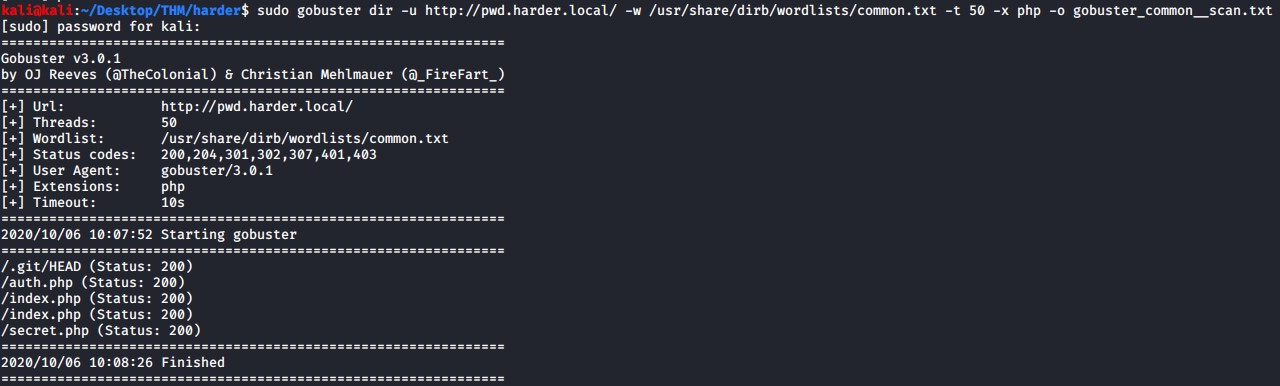 gobuster scan