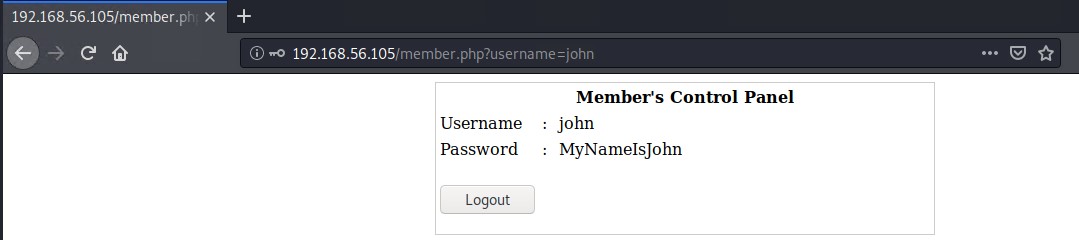 Kioptrix 4 John Login details