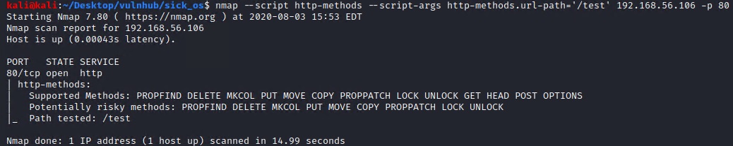 Nmap HTTP Method script