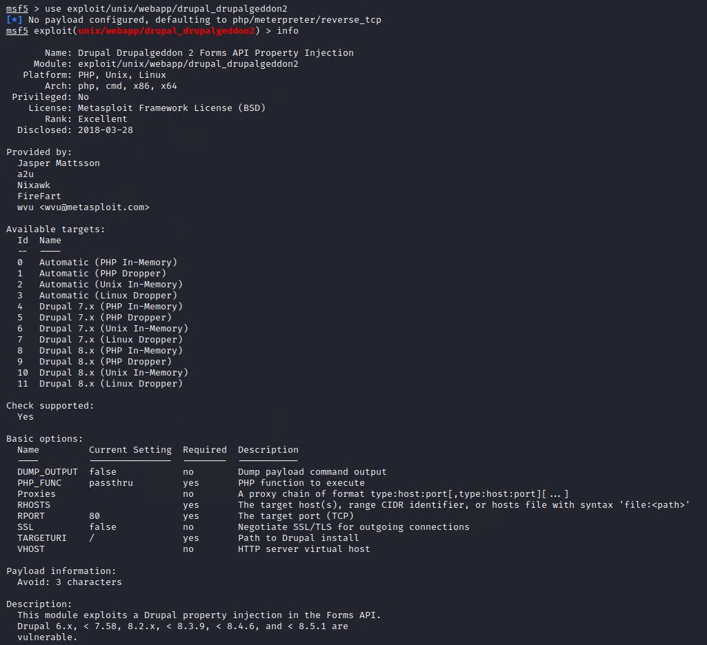 Drupal Metasploit Module